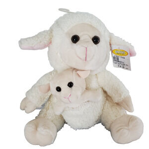 Lamb Sheep Plush Mommy & Baby Stuffed Farm Animal 9" Doll Plush Baby's Toy New